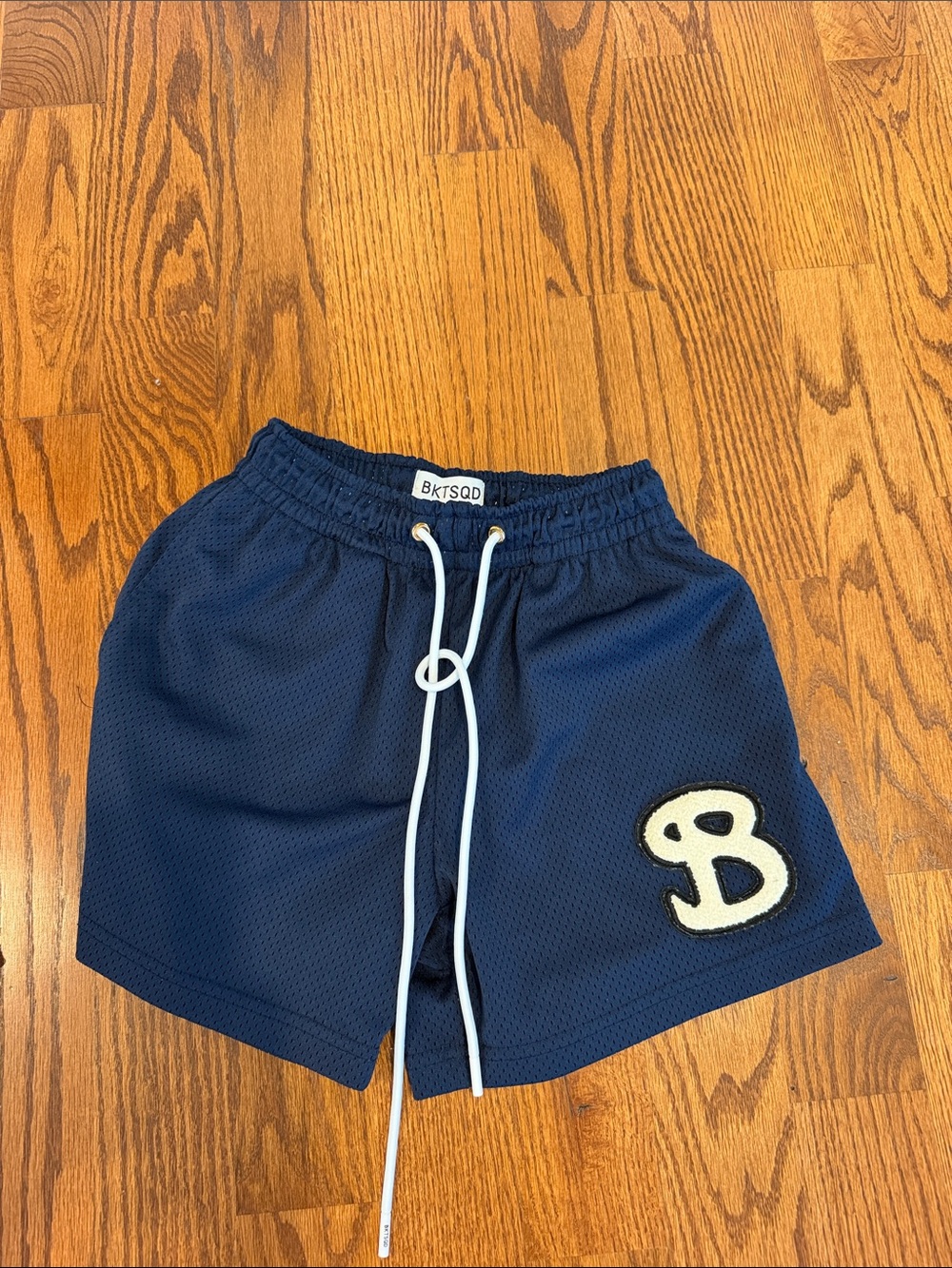 Navy Kids Mesh Shorts with Contrast Drawcord